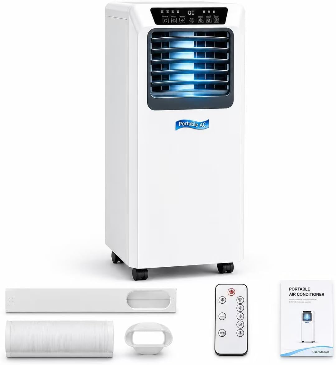 Climatiseur portable, 9000 BTU, avec télécommande, mobile, WANGYYDS