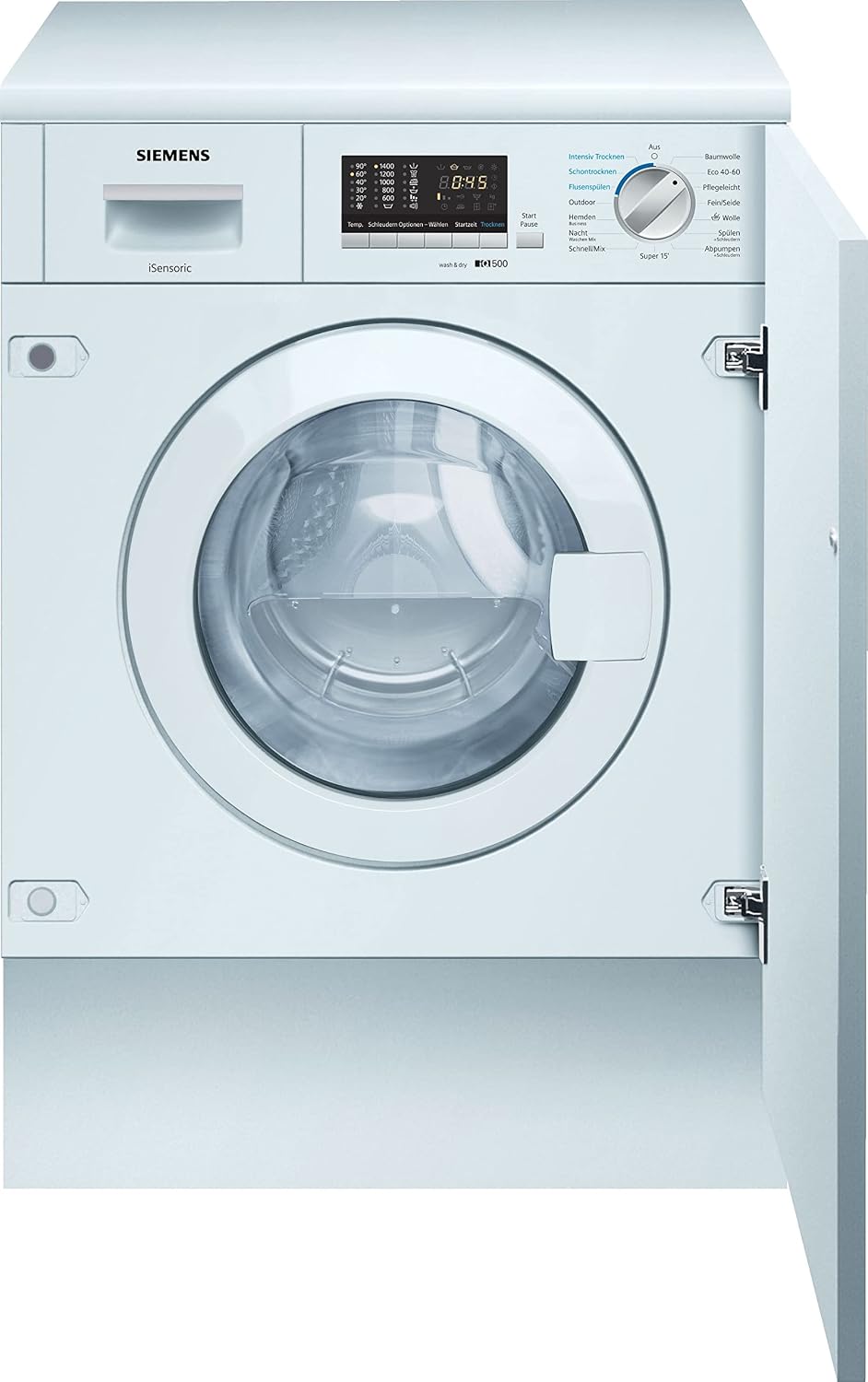 Siemens WK14D543 lave-linge séchant, 82 × 59,5 × 58,4 cm, 7 kg, 4 kg, 1400 tr/min, encastrable