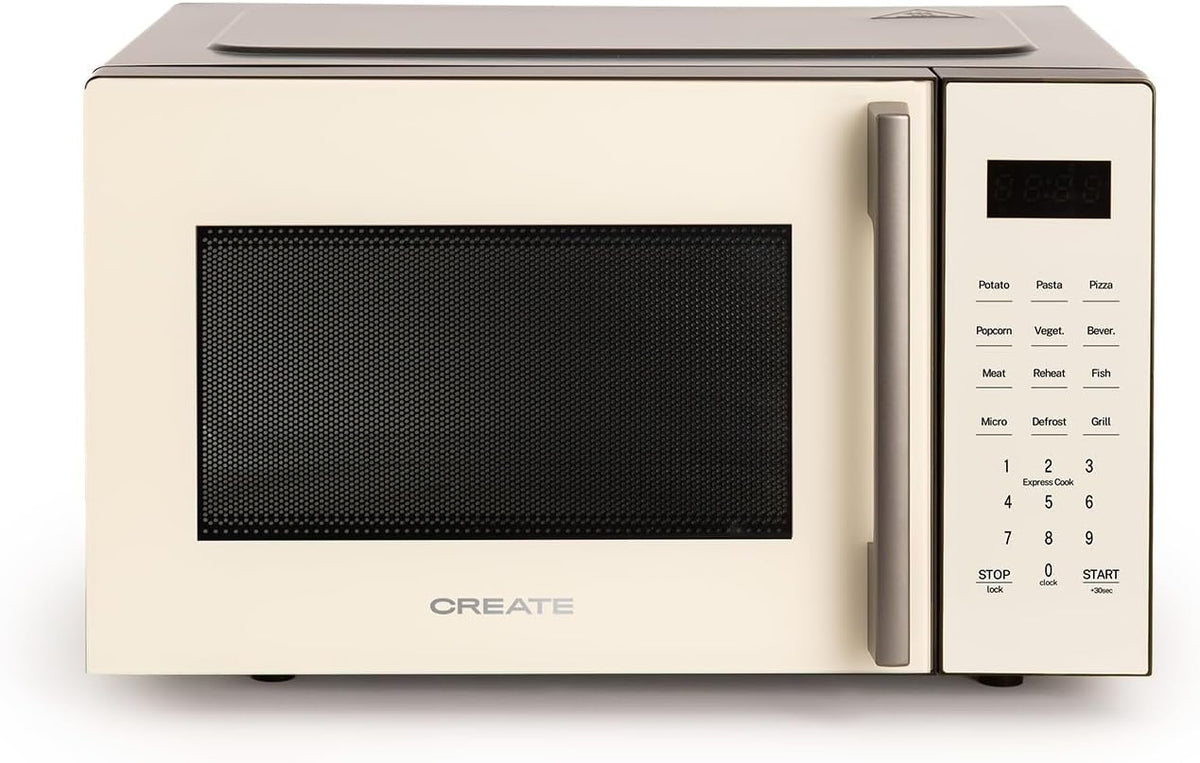 Four à micro-ondes, 28,5 mm, 23 L, 800 W, avec éclairage LED, blanc, grill, 10 niveaux, 8 programmes, CREATE