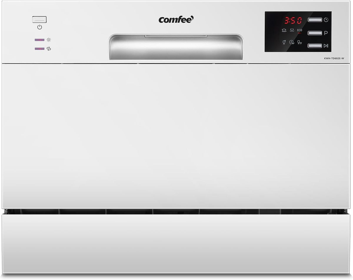 Lave-vaisselle TD602E-W, 250 mm, blanc, compact, 6 couverts, 6 programmes, Comfee
