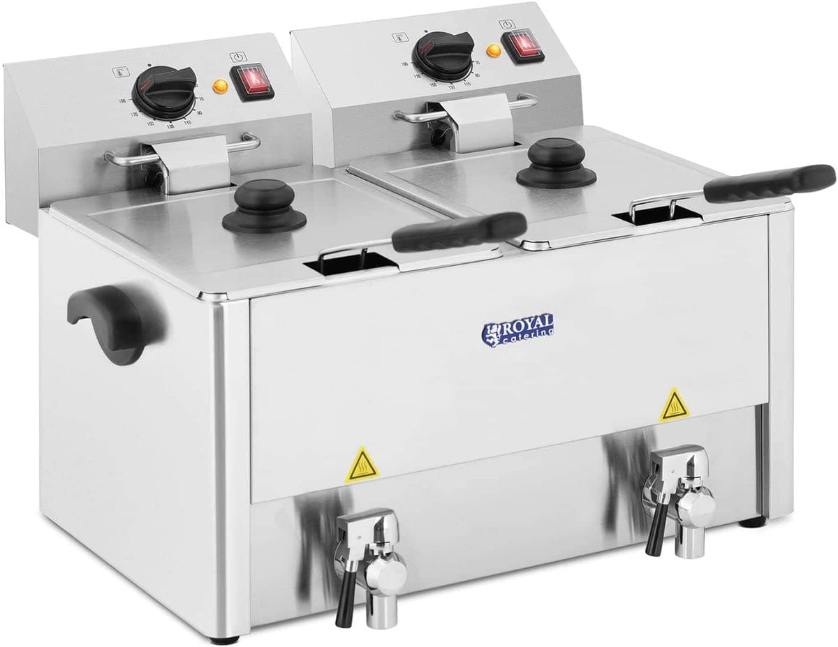 Friteuse sans huile RCEF 13D-EGO, 14 cm, 3250 W, 13 L, 190 °C, acier inoxydable, électrique, Royal Catering