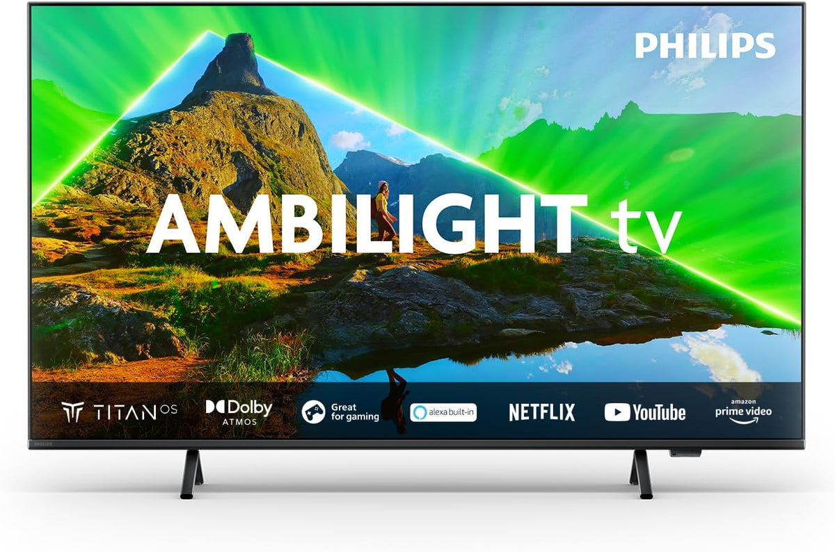 Philips 50PUS8309 téléviseur, 50 pouces, avec éclairage LED, commande intelligente, noir, 4K, Dolby Atmos