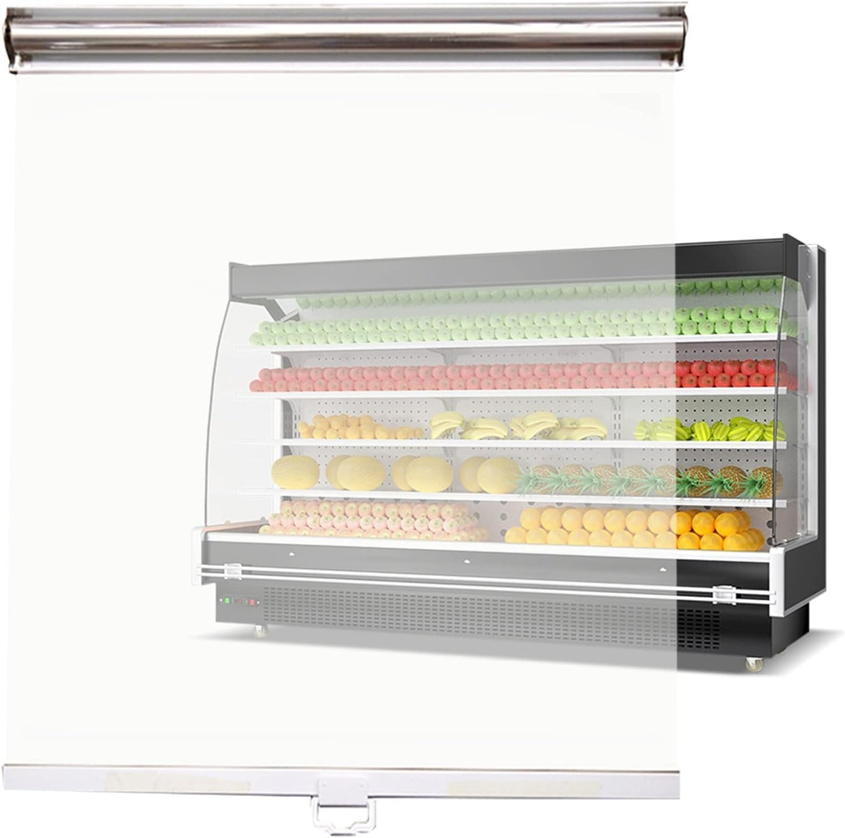 Rideau pour vitrine réfrigérée, 60 cm, plastique