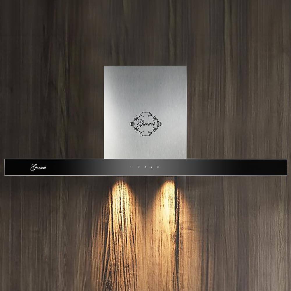 Hotte aspirante GCH 462, 90 cm, 1000 m³/h, acier inoxydable, noir, pour la cuisine, Gurari