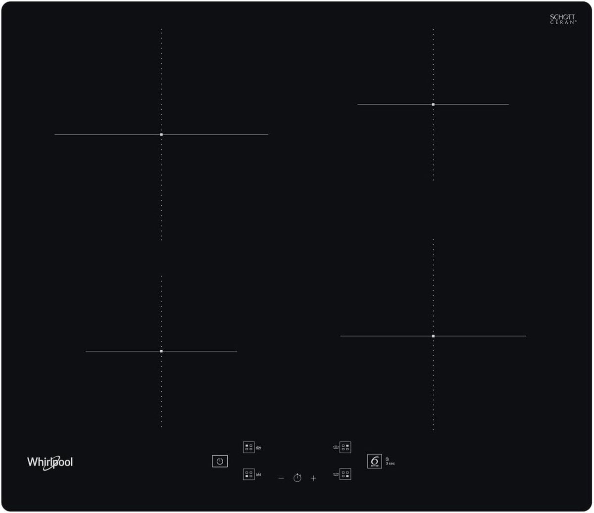Whirlpool Q2160 table de cuisson, 59 cm, noir, induction