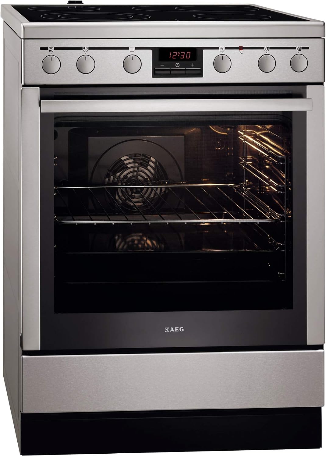 AEG 47056VS-MN cuisinière électrique avec four, 60 cm, 72 L, noir, vitrocéramique
