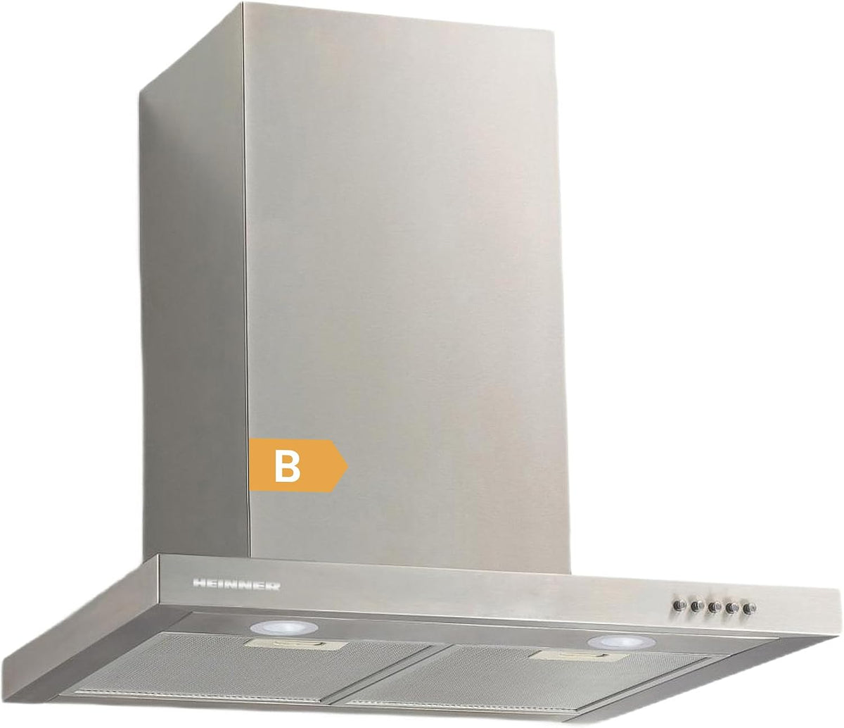 Hotte aspirante HDCH-660TSS, 60 cm, 568,4 m³/h, acier inoxydable, argent, HEINNER