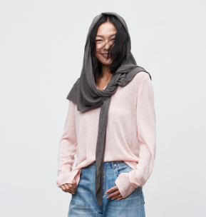 Women's Linen Blend Triangle Scarf Wrap 70 × 205 cm – Lightweight Shawl