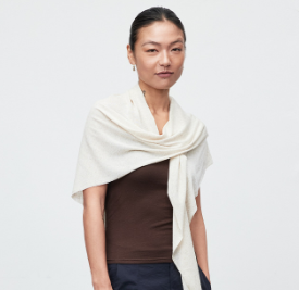 Women's Linen Blend Triangle Scarf Wrap 70 × 205 cm – Lightweight Shawl