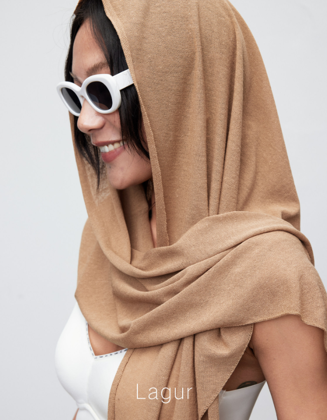 Women's Linen Blend Triangle Scarf Wrap 70 × 205 cm – Lightweight Shawl