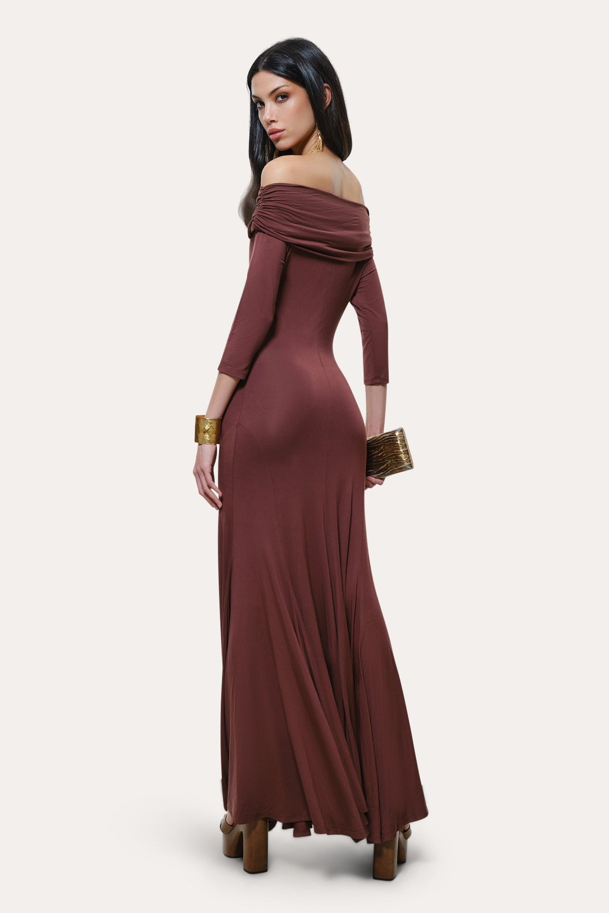 Olympia Off-Shoulder Flare Dress