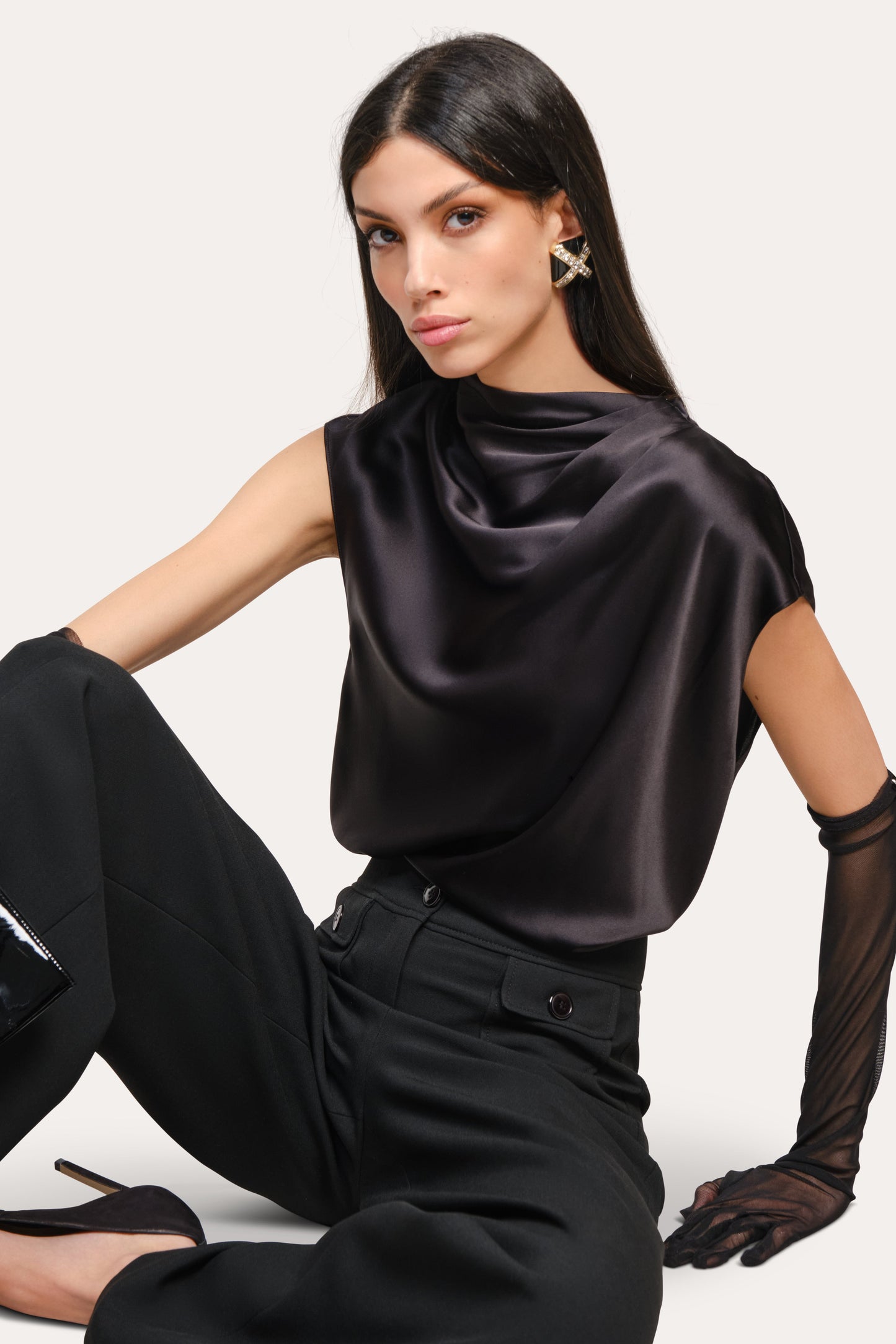 Diane Silk Draped Blouse