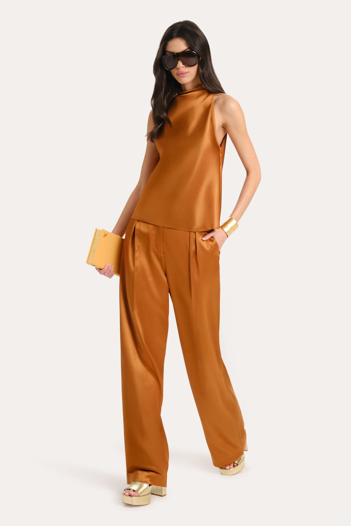 Kaia Satin Wide Leg Pant