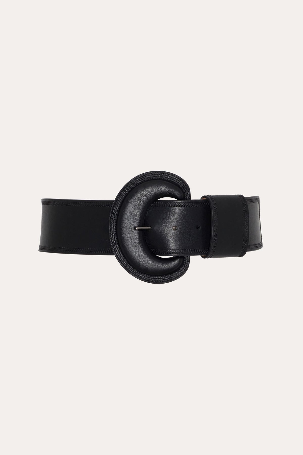 Round Buckle Leather Belt