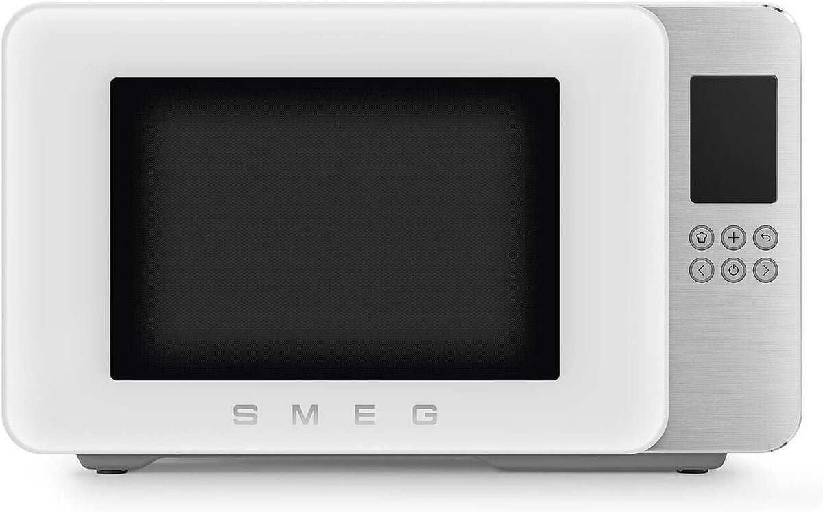 Smeg MOC01WHMEU four à micro-ondes, 1900 W, blanc, grill, 18 programmes