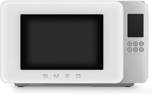 Smeg MOC01WHMEU four à micro-ondes, 1900 W, blanc, grill, 18 programmes