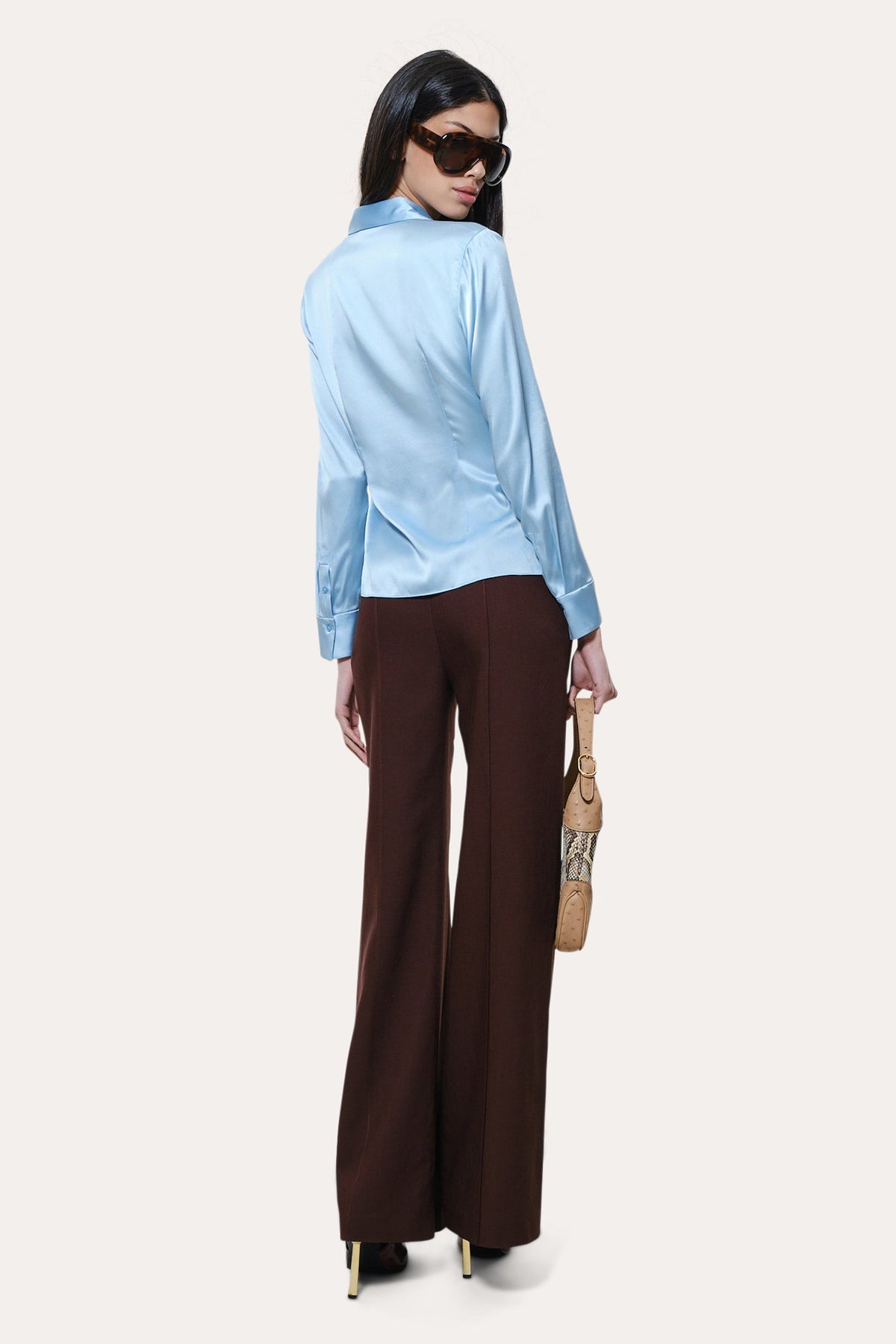 Anya Silk Charmeuse Ruched Shirt