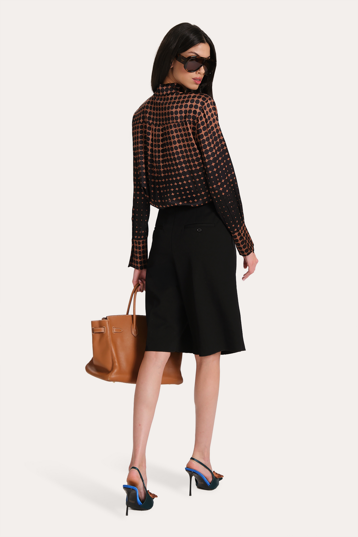 Morgan Silk Charmeuse Dot Shirt