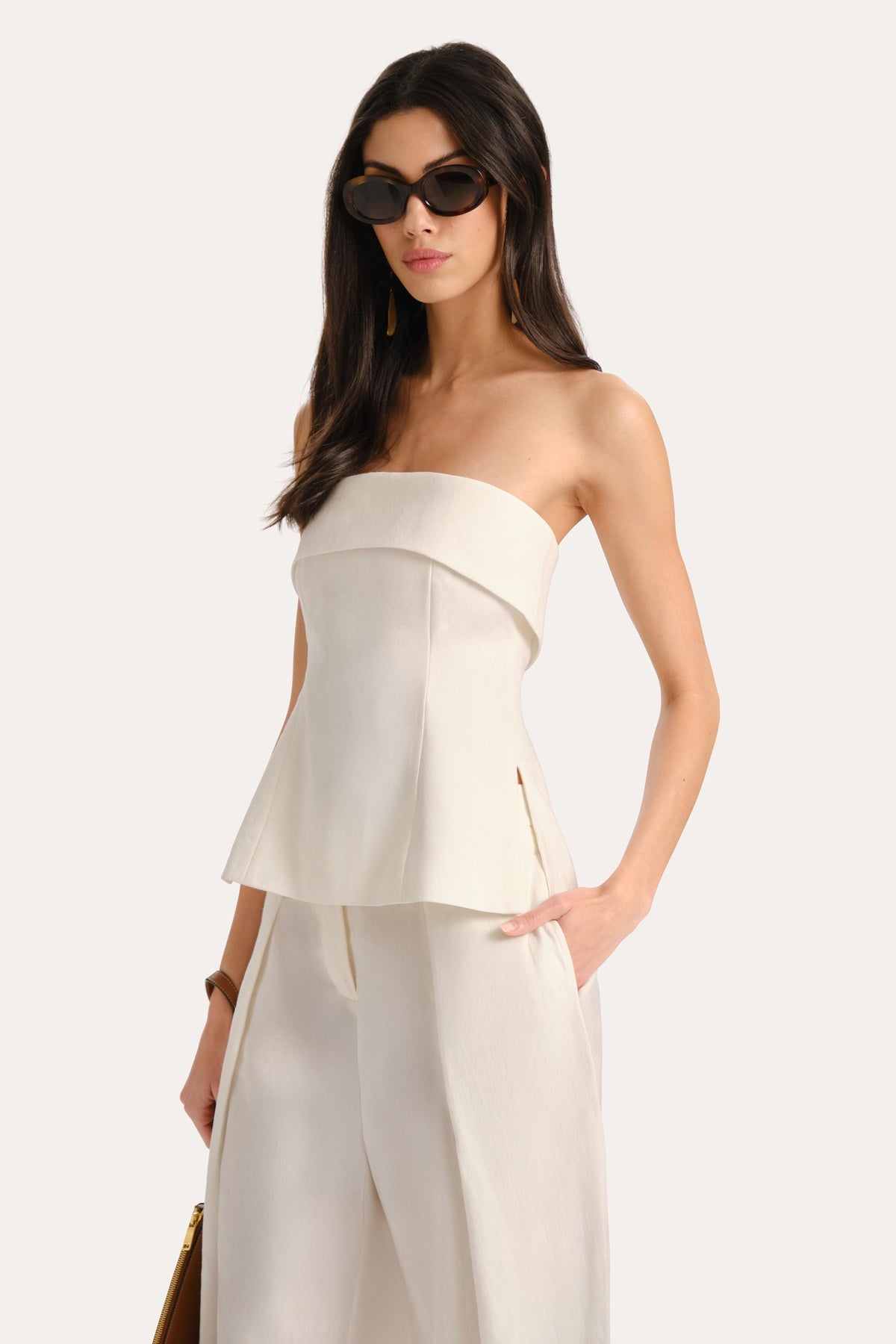 Linda Linen Foldover Top