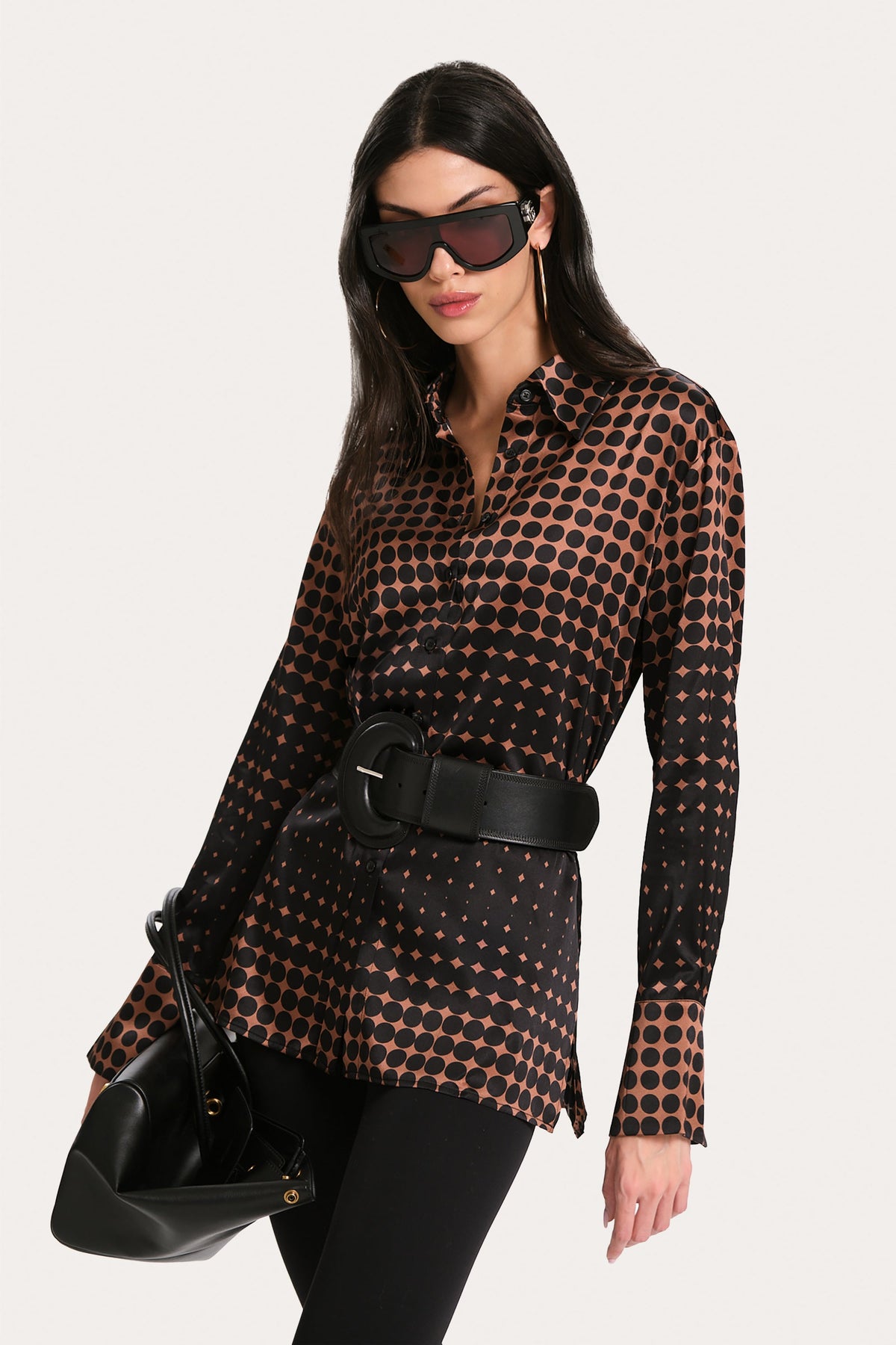 Round Buckle Leather Belt