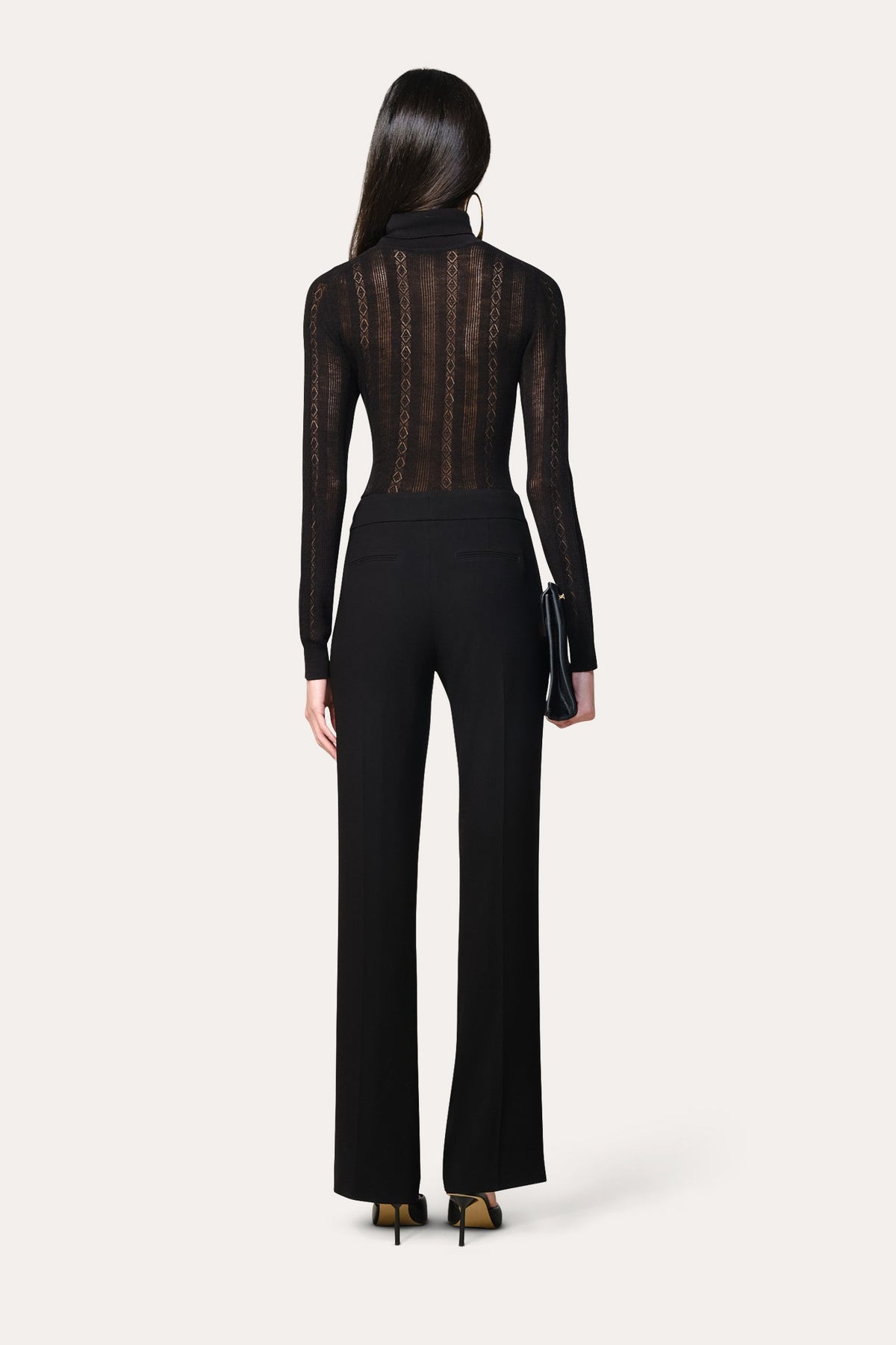 Silk Pointelle Turtleneck Sweater