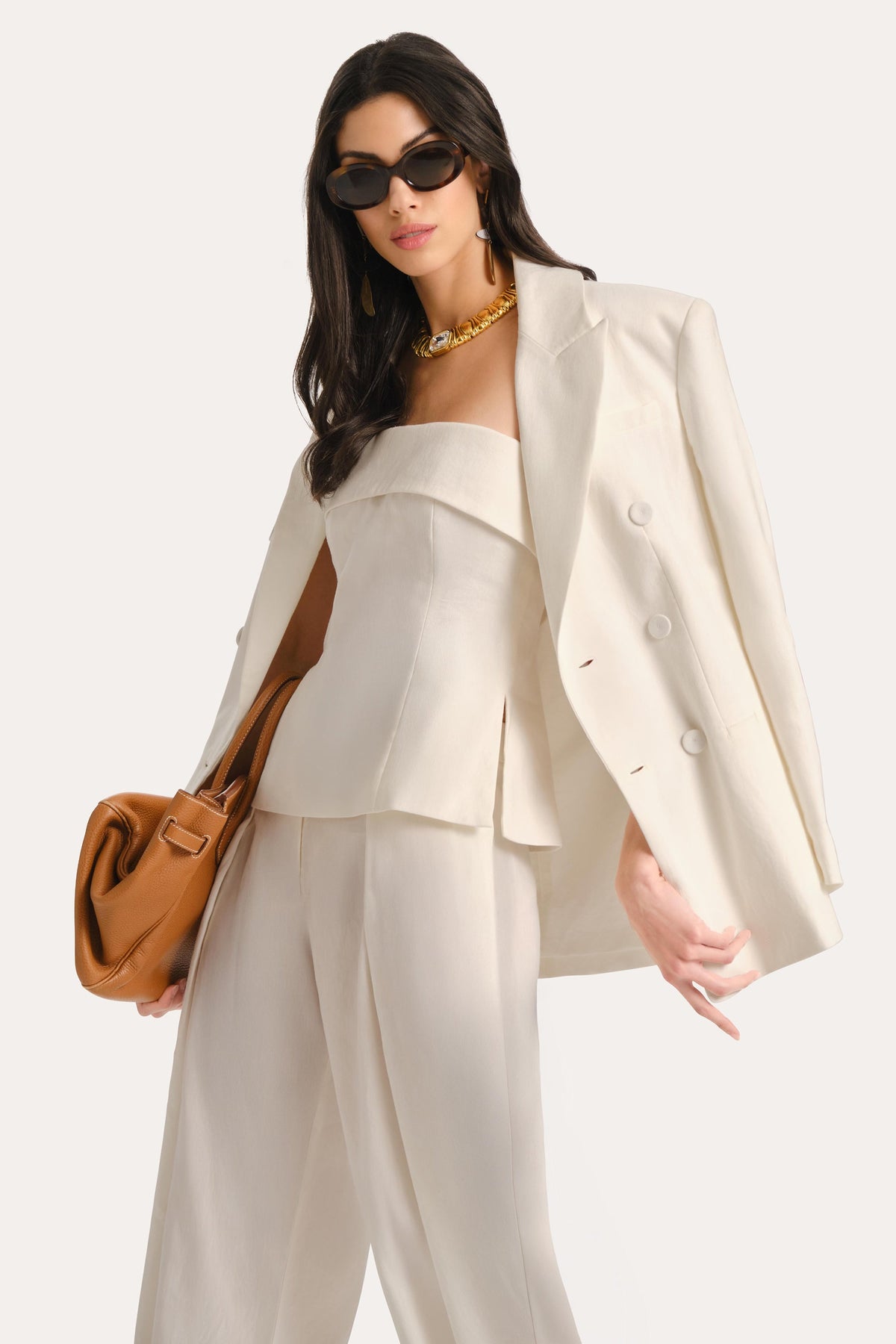 Linda Linen Foldover Top