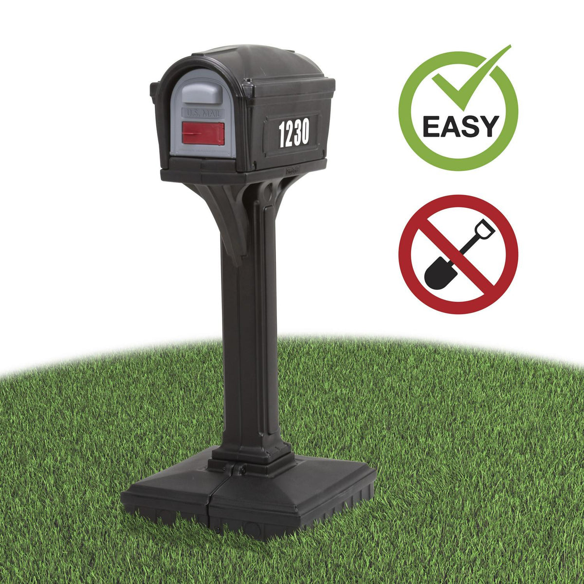 Classic Black Plastic Mailbox