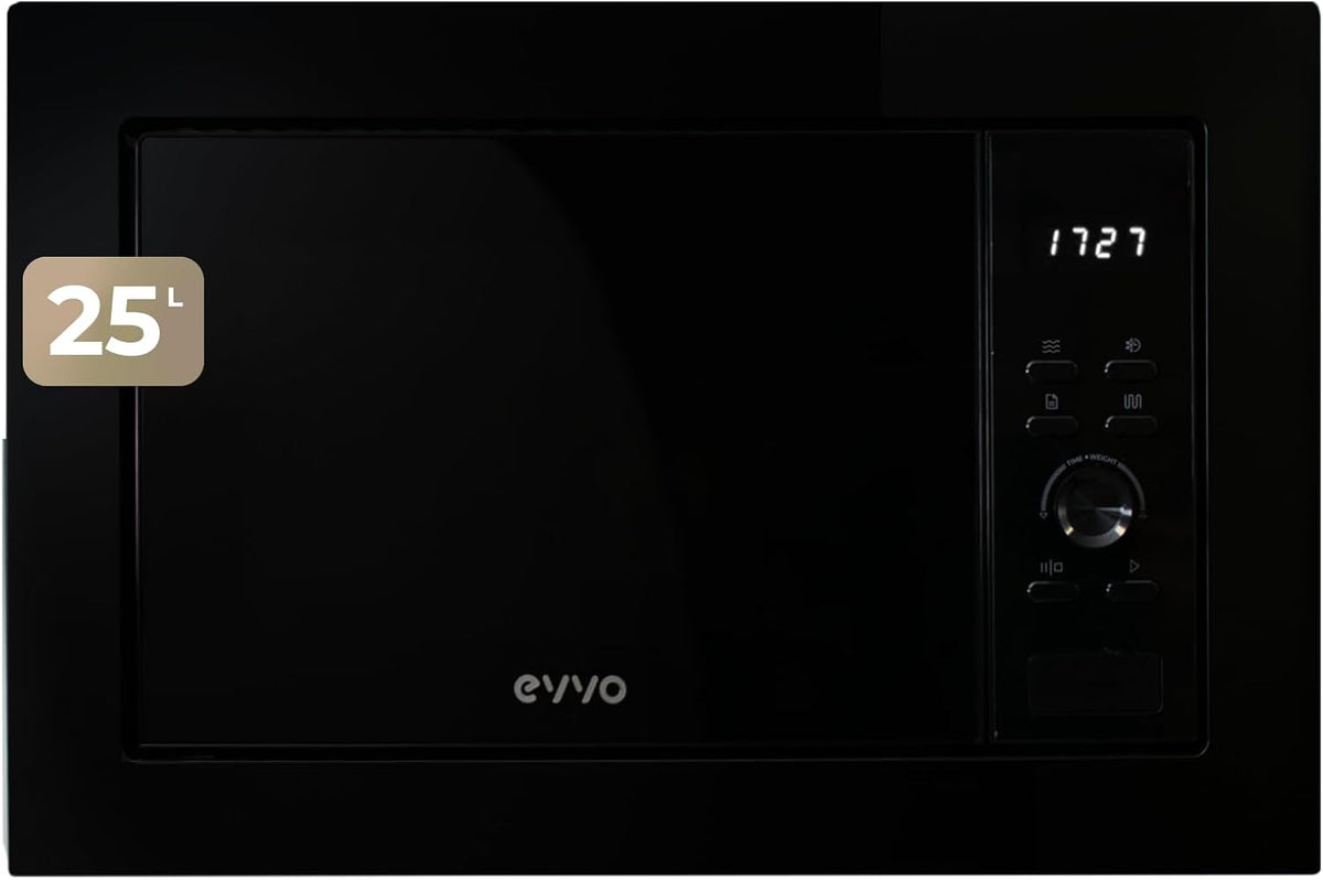 Four à micro-ondes Mi35, 38,5 × 59,5 × 36,8 cm, 25 L, 1320 W, noir, grill, EVVO