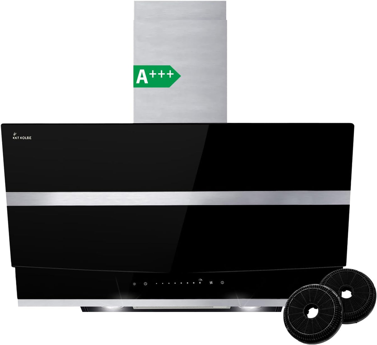 Hotte aspirante HERMES8005S, 80 cm, acier inoxydable, noir, pour la cuisine, KKT KOLBE
