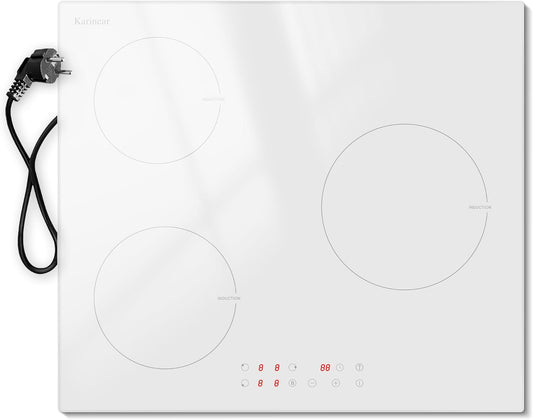 Table de cuisson, blanc, induction, 3 feux, Karinear