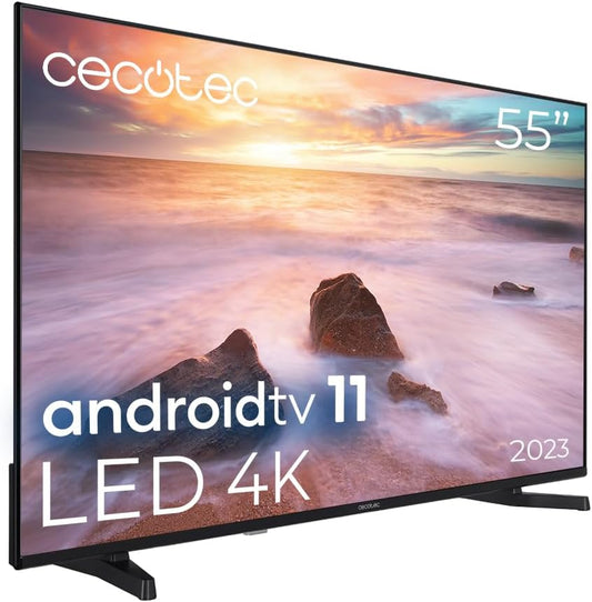 Cecotec ALU20055 téléviseur, 10 W, 55 pouces, avec éclairage LED, commande intelligente, 4K, Dolby Vision, Dolby Atmos