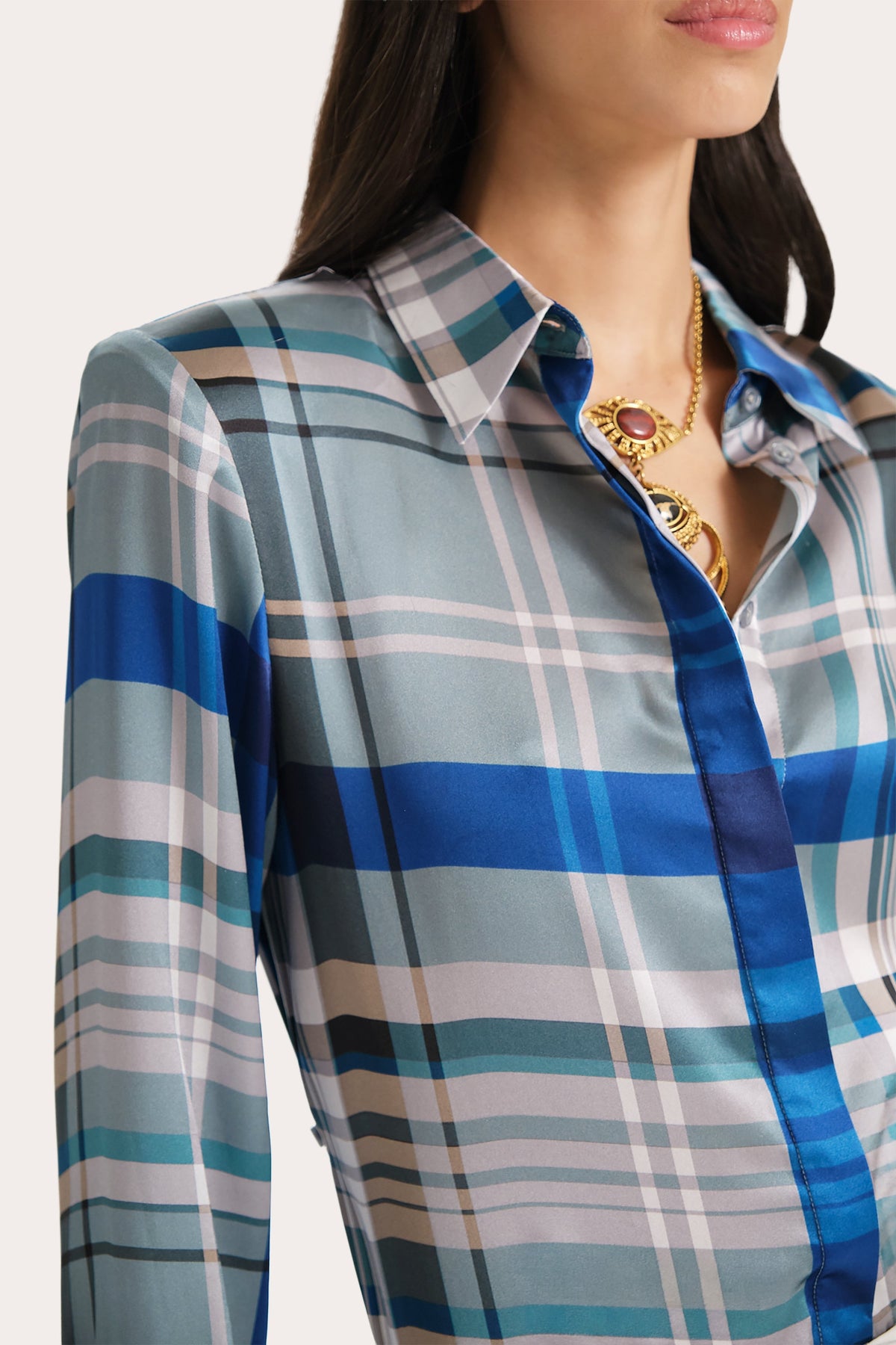 Emma Tailored Silk Charmeuse Blouse