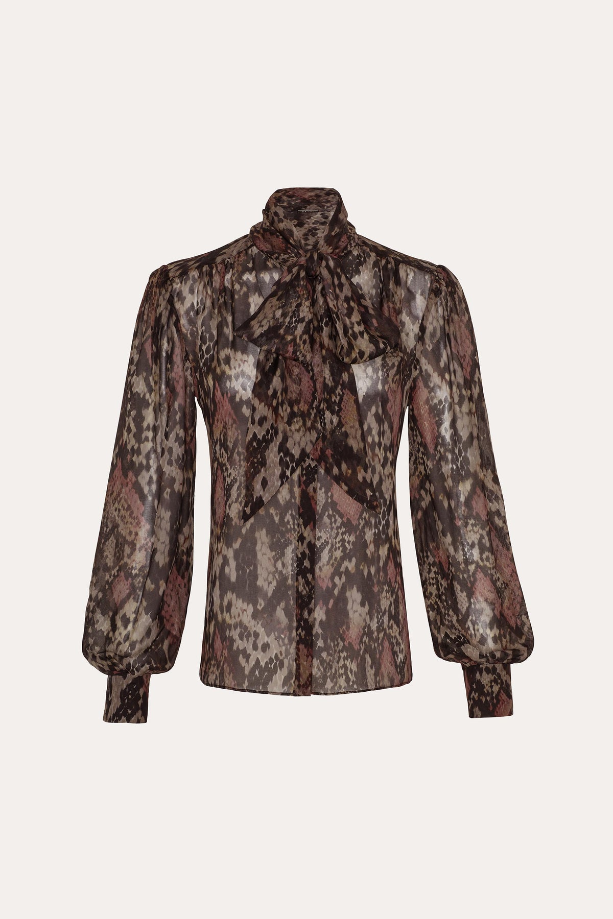 Melani Silk Chiffon Bow Blouse