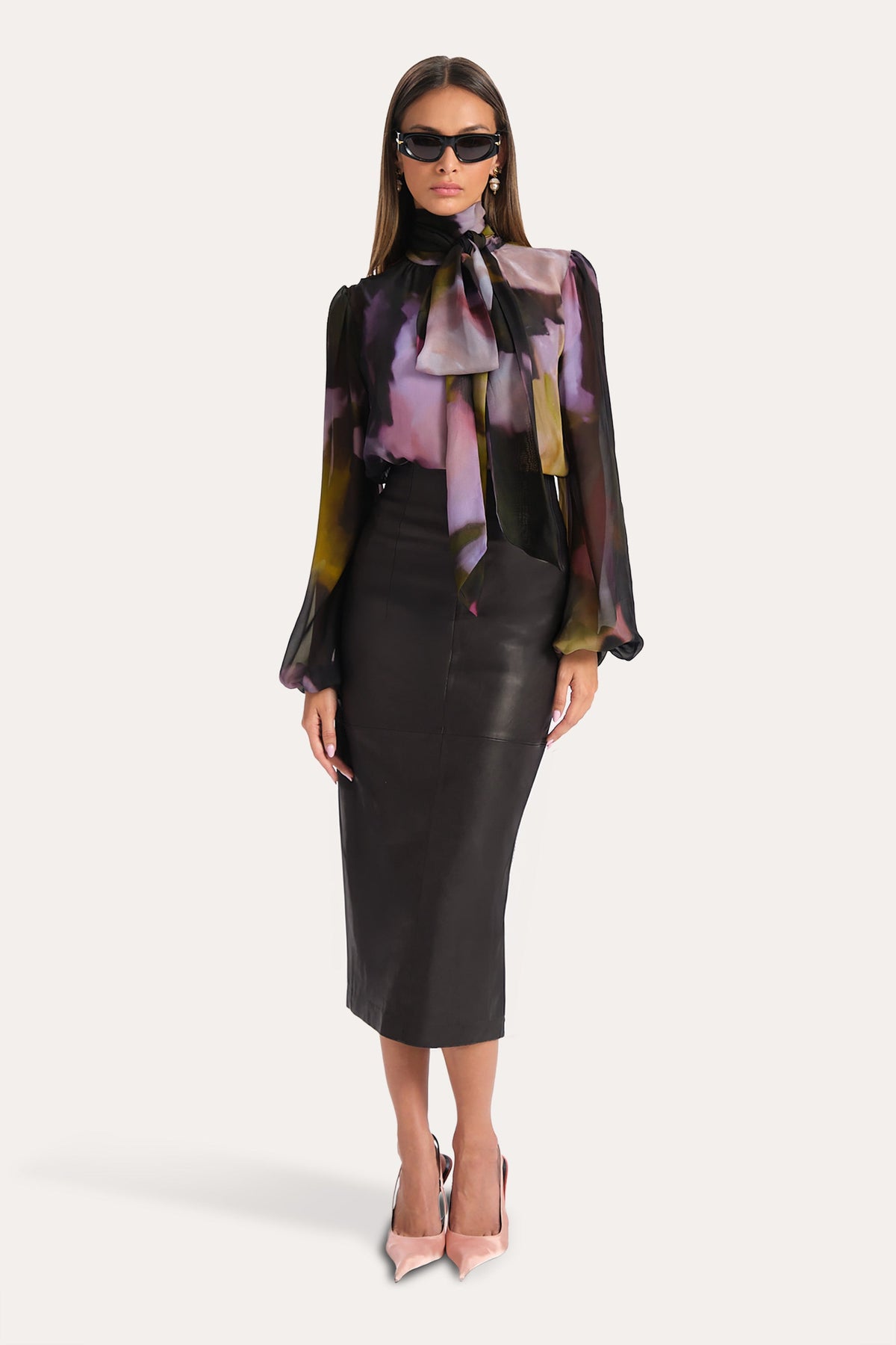 Emma Silk Chiffon Printed Bodysuit