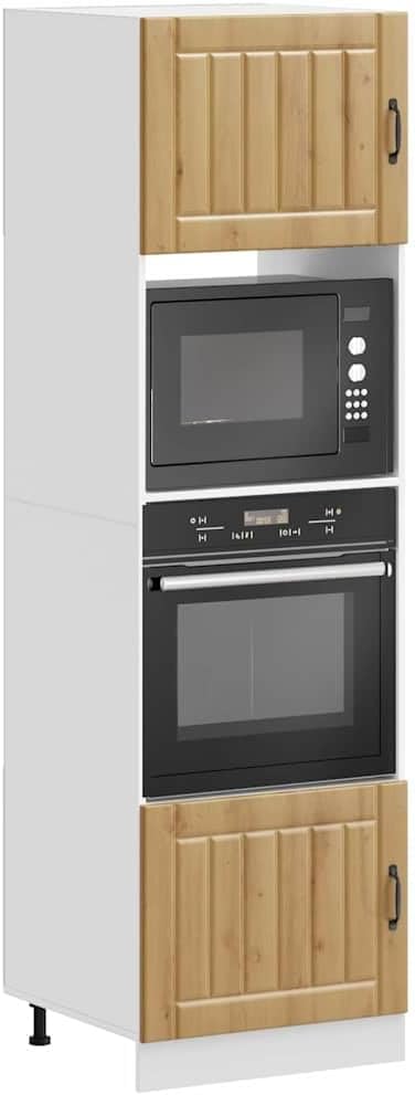 Meuble pour four et micro-ondes, 60 × 57 × 207 cm, réglable, Ziaphsol