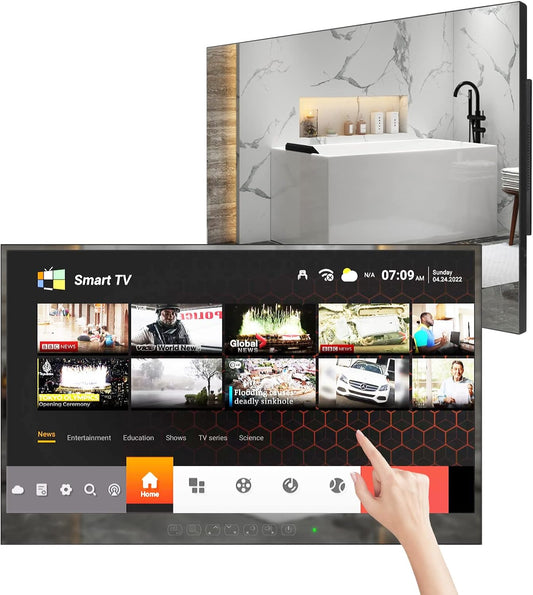 Téléviseur HYM27E-TBLS11017, 27 pouces, avec Wi-Fi, commande intelligente, blanc, Bluetooth, Soulaca