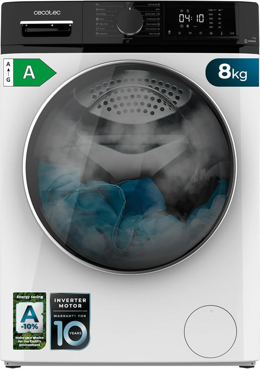 Cecotec lave-linge, 8 kg, 1400 tr/min, 15 programmes