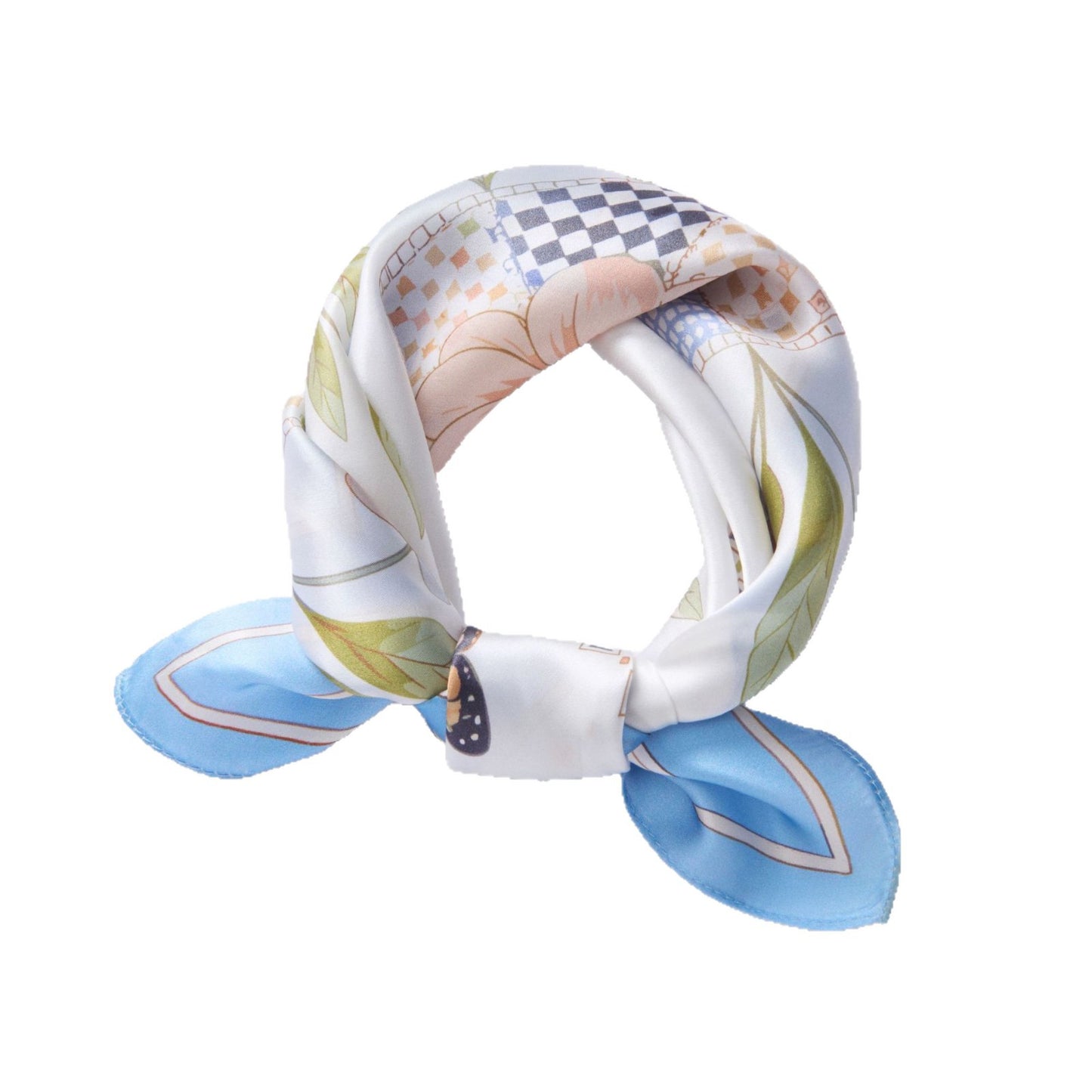 Women's 100% Mulberry Silk Floral Square Scarf 53 × 53 cm