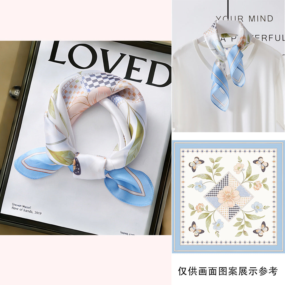 Printed Silk Square Scarf, 53 x 53 cm