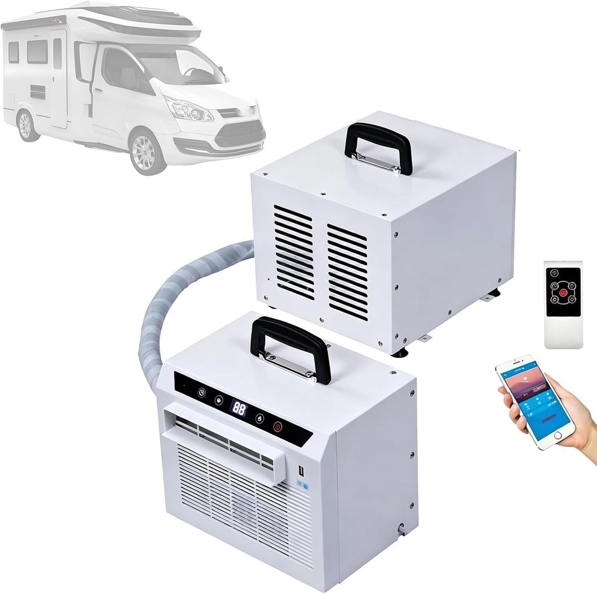 Climatiseur portable, 3000 BTU, 130 m³/h, avec Wi-Fi, avec télécommande, pour le bureau, RSPPPJQ