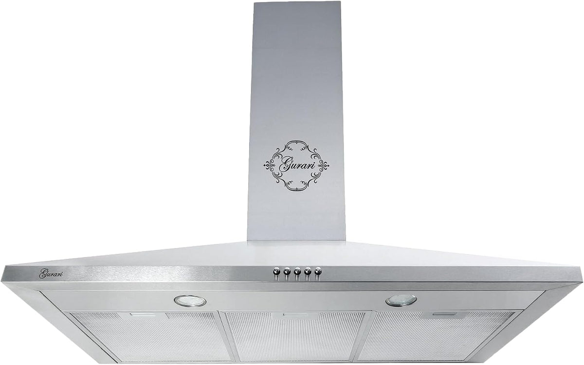 Hotte aspirante, 90 cm, 1000 m³/h, avec éclairage LED, acier inoxydable, 3 vitesses, pour la cuisine, Gurari