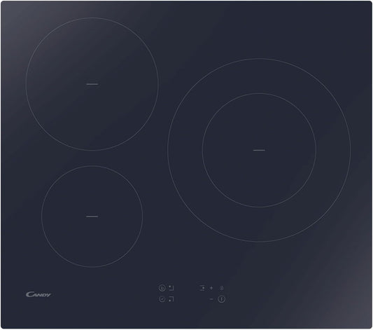 CANDY table de cuisson, 59 × 52 × 6,2 cm, 7200 W, réglable, verre, induction, 3 zones