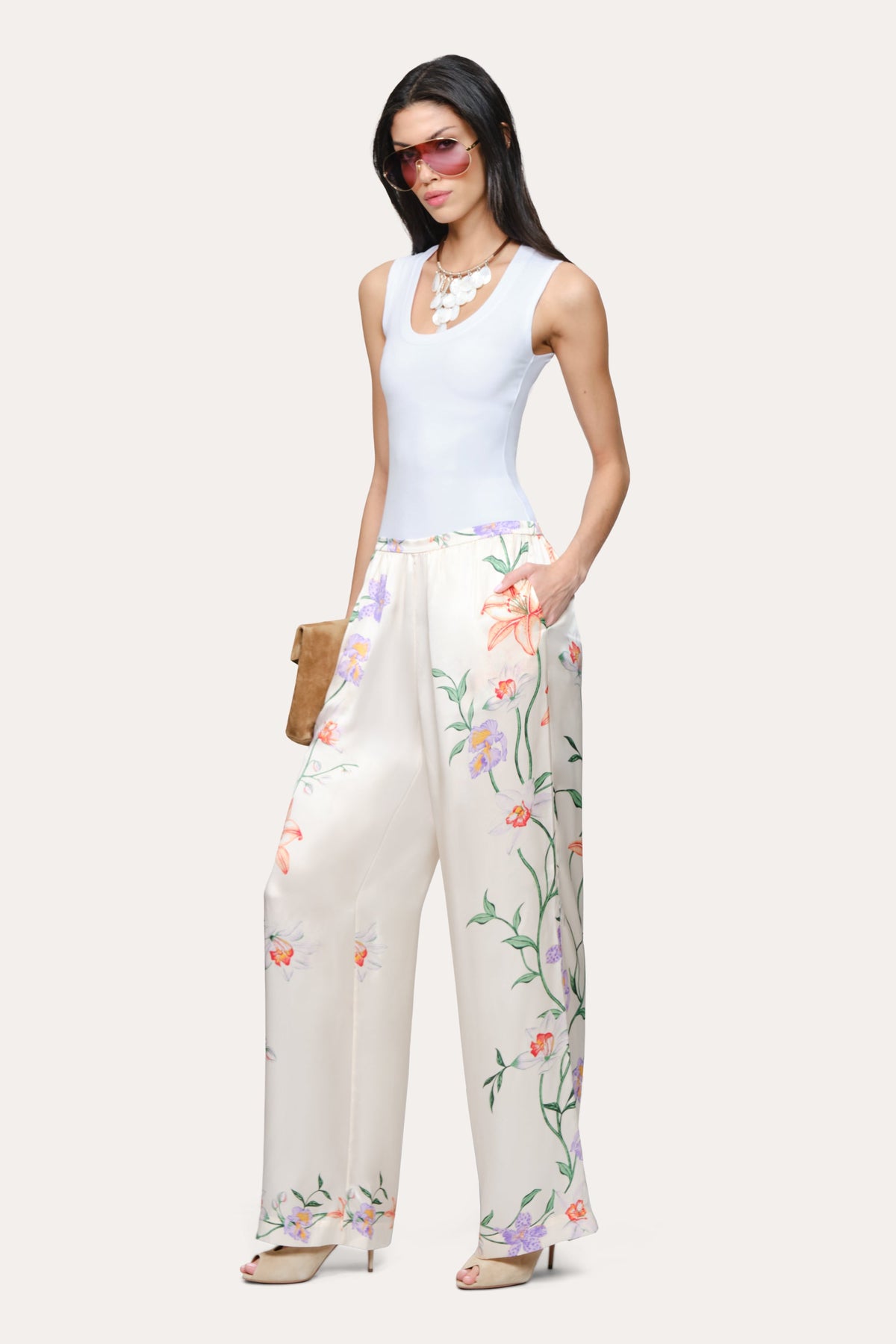Frances Floral Silk Pant