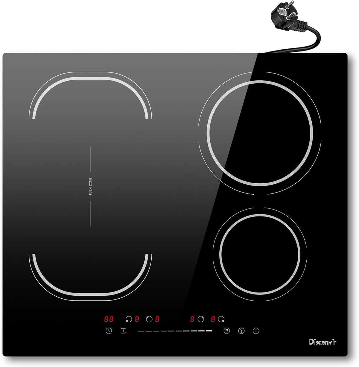 Table de cuisson, 60 cm, induction, 4 feux, Disaenvir