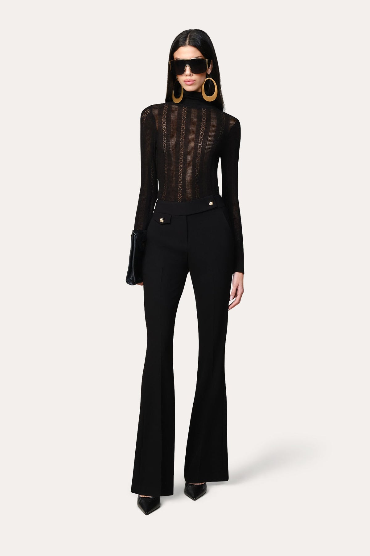 Silk Pointelle Turtleneck Sweater
