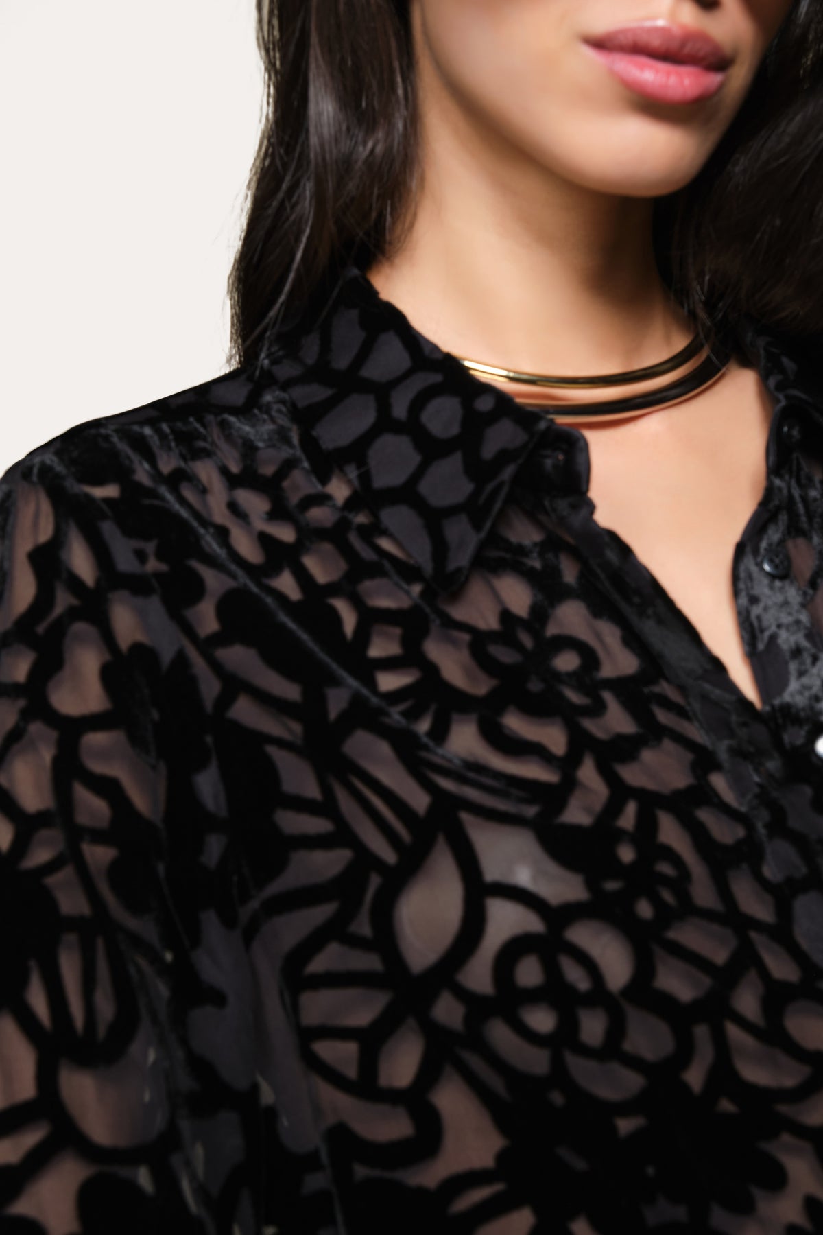 Silk Devor茅 Blouse