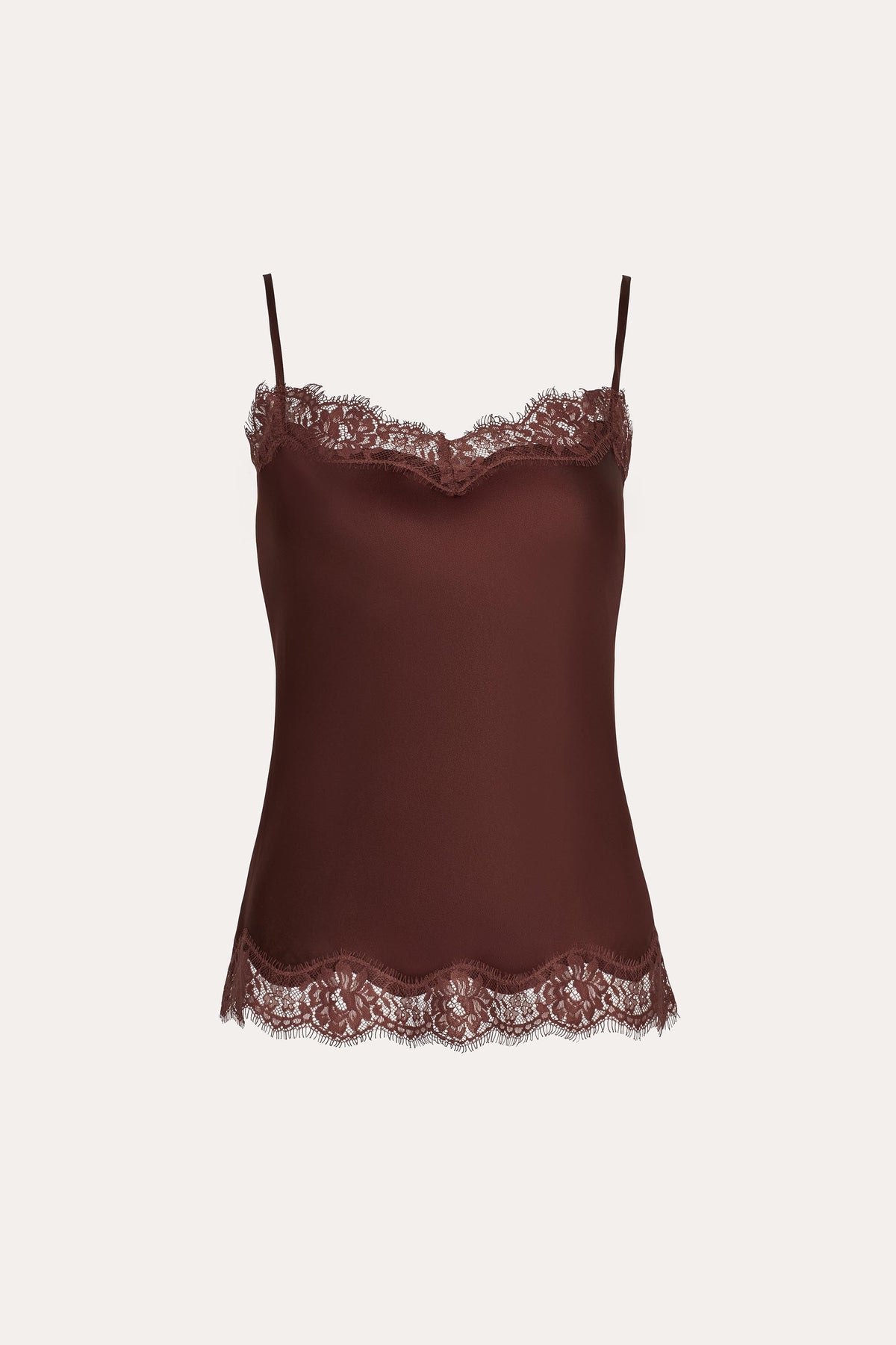 Brooke Silk Charmeuse Lace Trim Cami