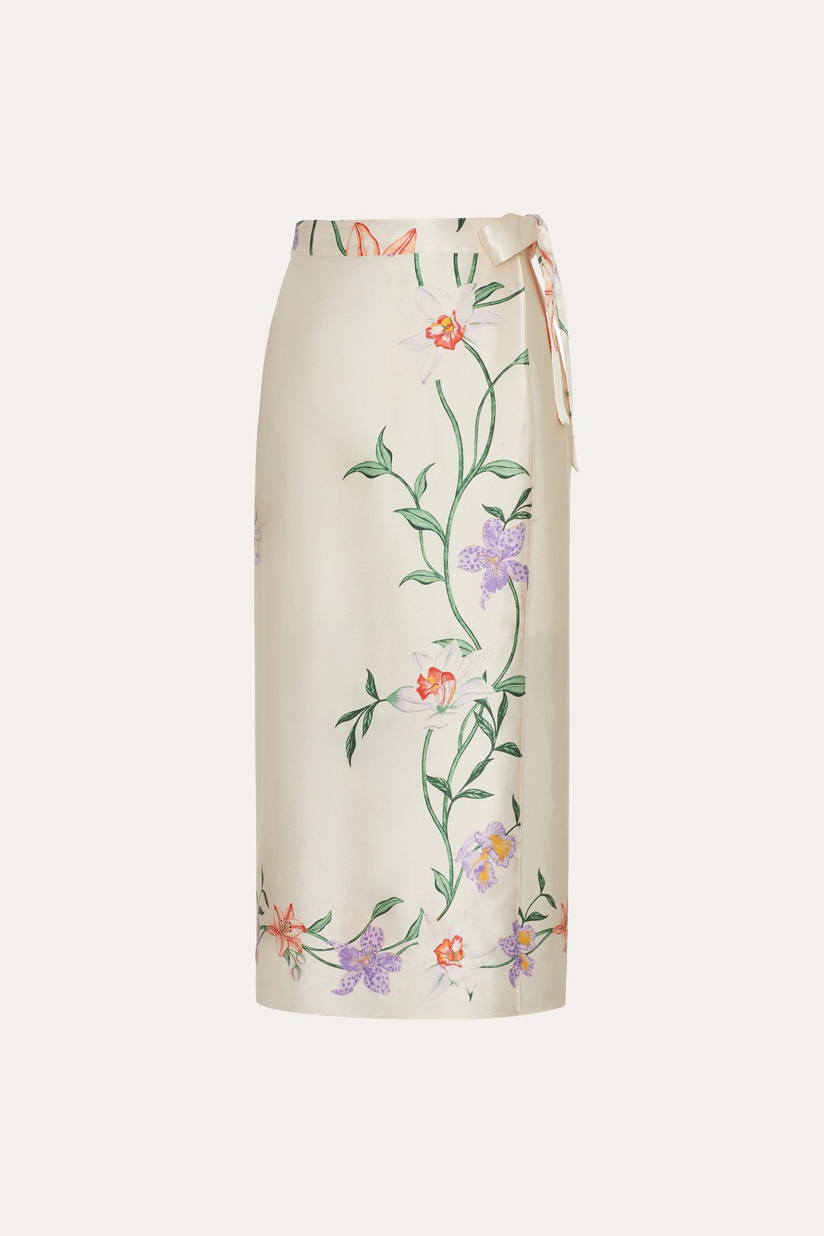 Frances Floral Silk Midi Skirt