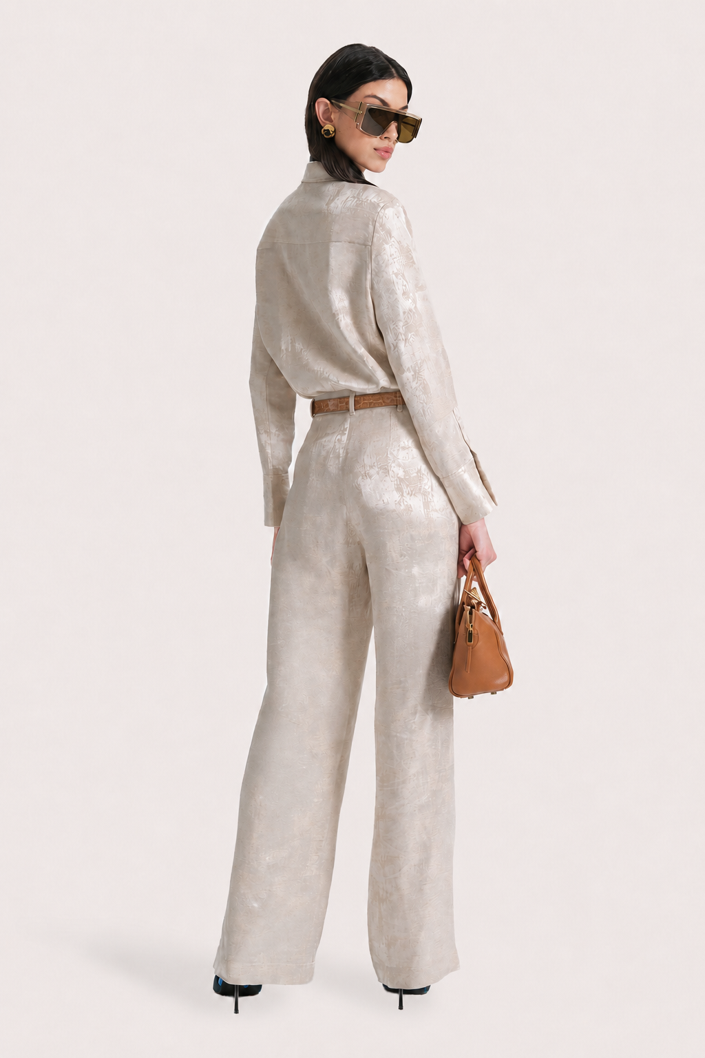 Terra Jacquard Button Down Blouse