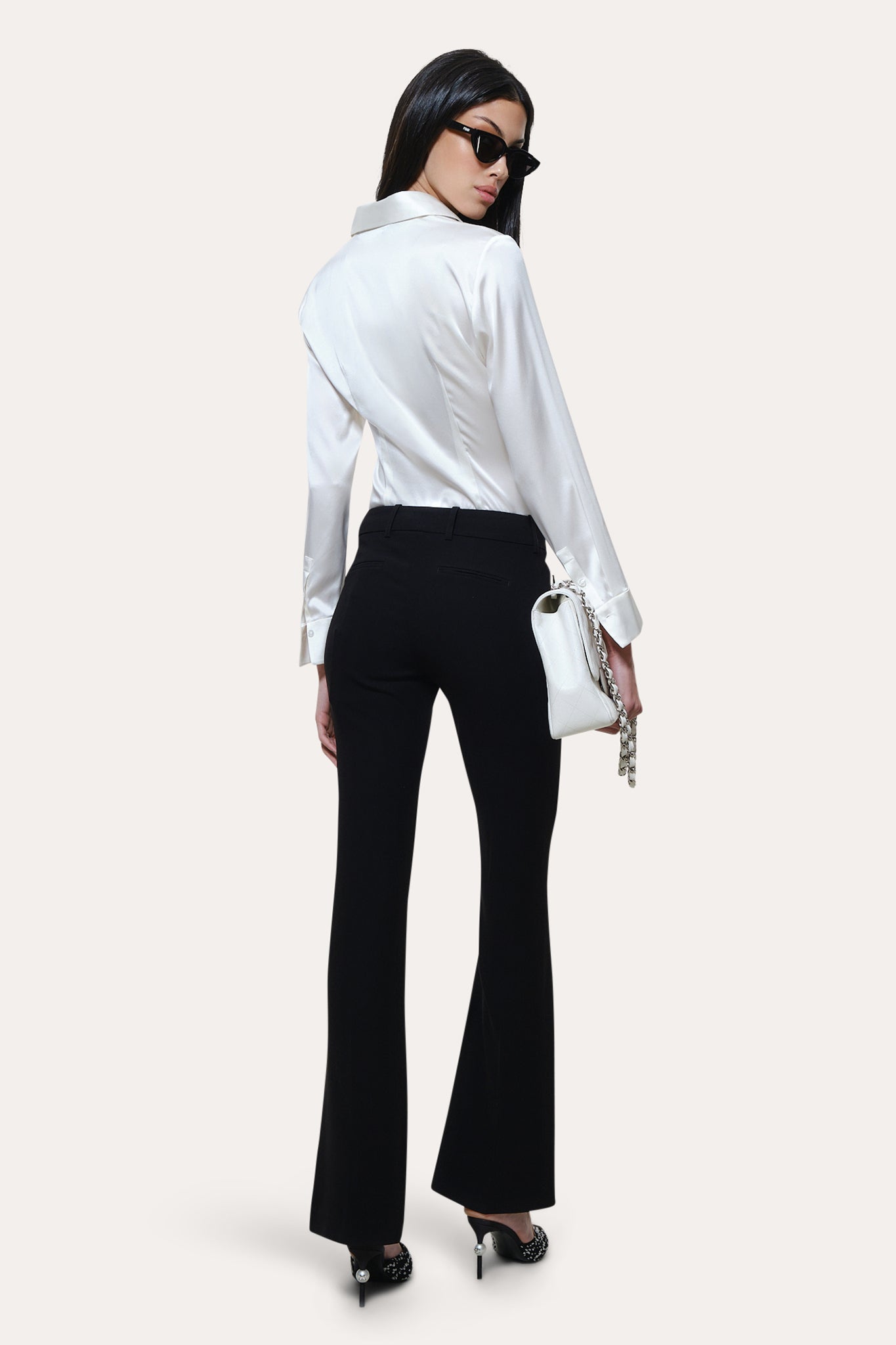 Anya Silk Charmeuse Ruched Shirt